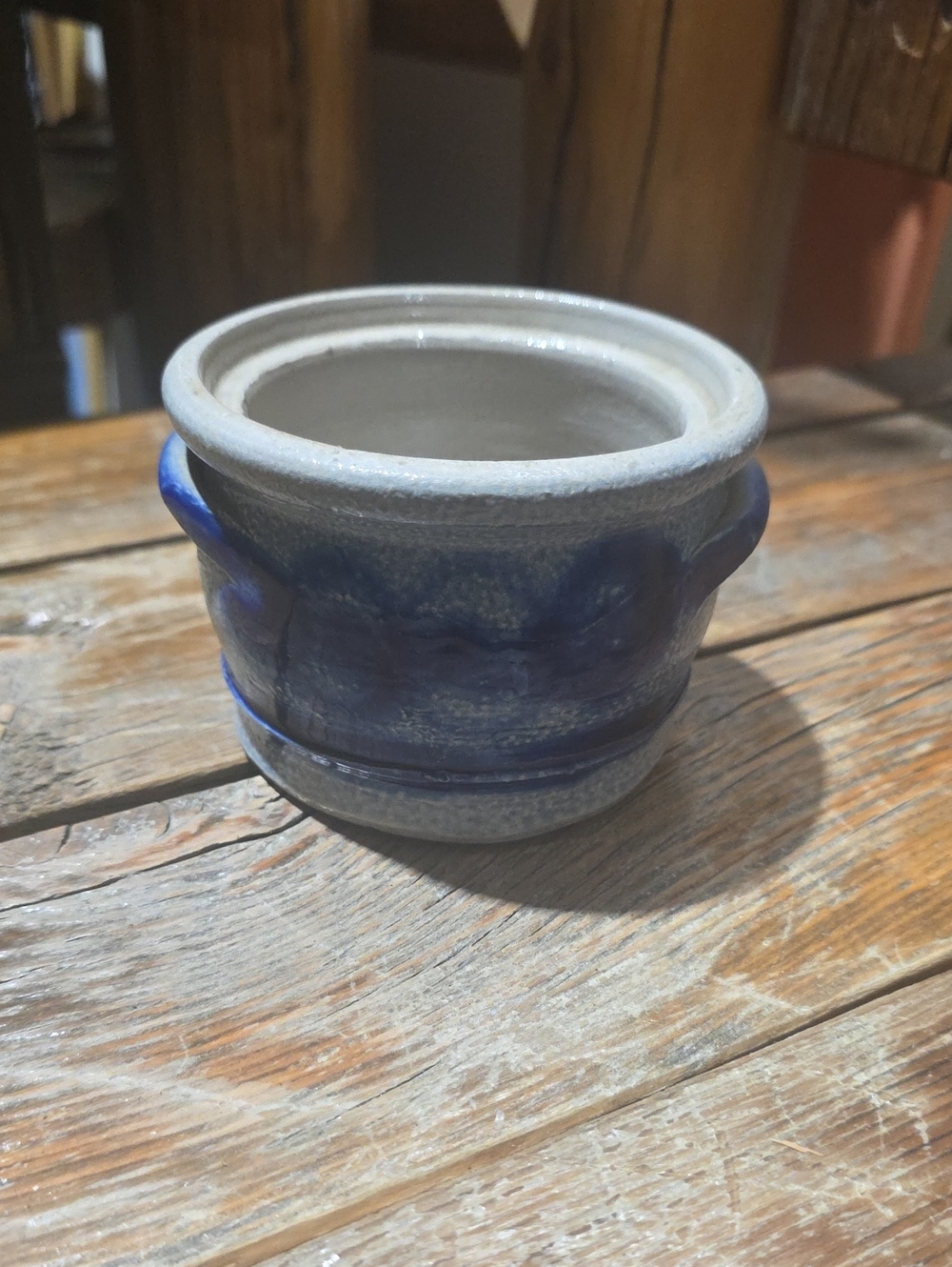 Vintage Blue and Gray Crock